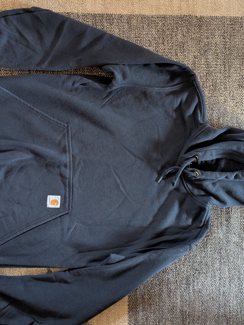Carhartt Black Pullover Hoodie with Front Pocket
